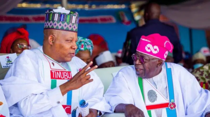 Tinubu presents Shettima with APC vice-presidential nomination certificate
